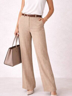 Talbots Linen-Blend Wide-Leg Pants